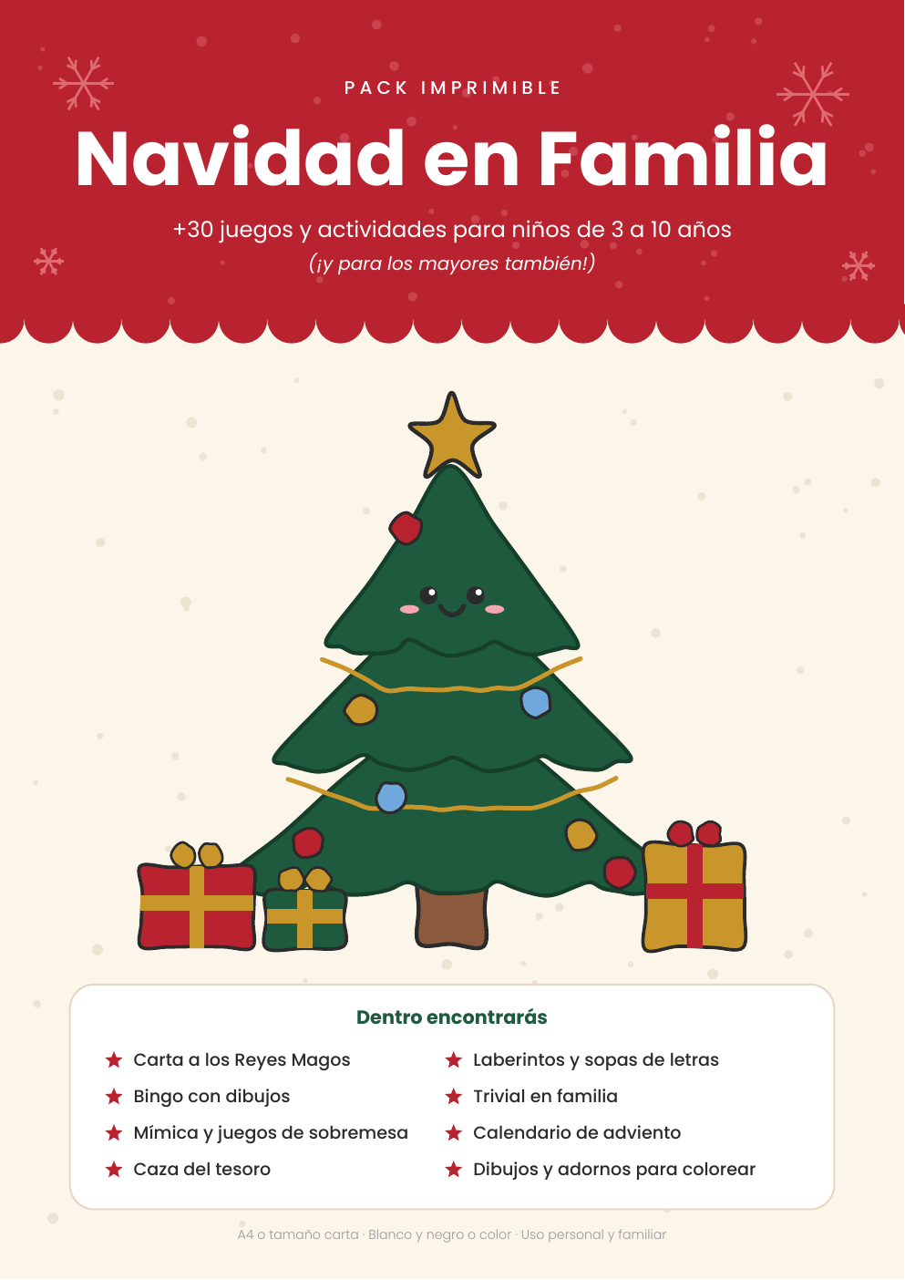Navidad en Familia: +30 juegos y actividades imprimibles